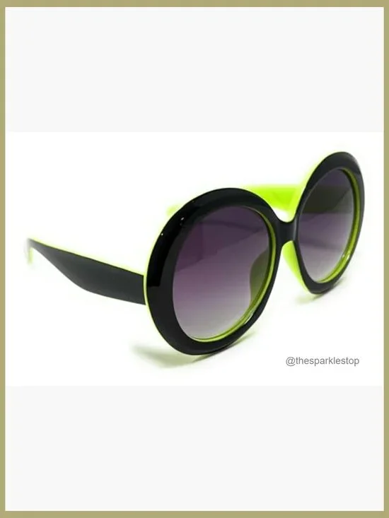 Oversized Round Sunglasses Vintage Big Frame Plastic Shades - Picture 2 of 5